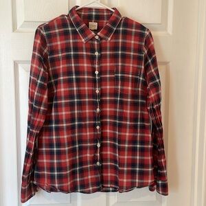 Women’s J.Crew, cotton plaid shirt size large